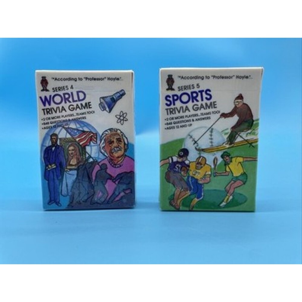 Vtg 1984 Hoyle Pocket Trivia 4 Card Games Series 4 & 5 World & Sports Trivia